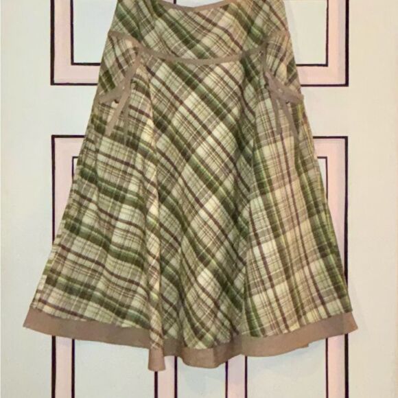 Vintage Plaid A-Line Skirt w/ Pockets Size 12 Preppy Academia Fall Style - Picture 2 of 9